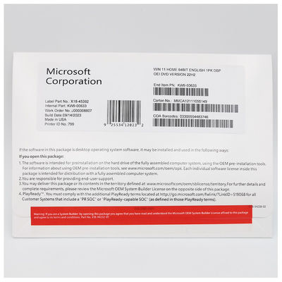 Windows 11 Home Jenis Lisensi OEM Dengan 4GB RAM Dan 64 GB Ruang penyimpanan Dalam Bahasa Inggris Satu Bahasa