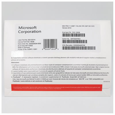 Microsoft Windows 11 Pro OEM Italia Professional Workstation Lisensi dengan BitLocker dan Remote Desktop