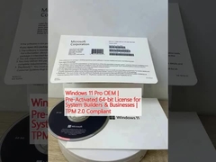 Windows 11 Pro OEM. Lisensi 64-bit yang sudah diaktifkan untuk pembuat sistem dan bisnis.